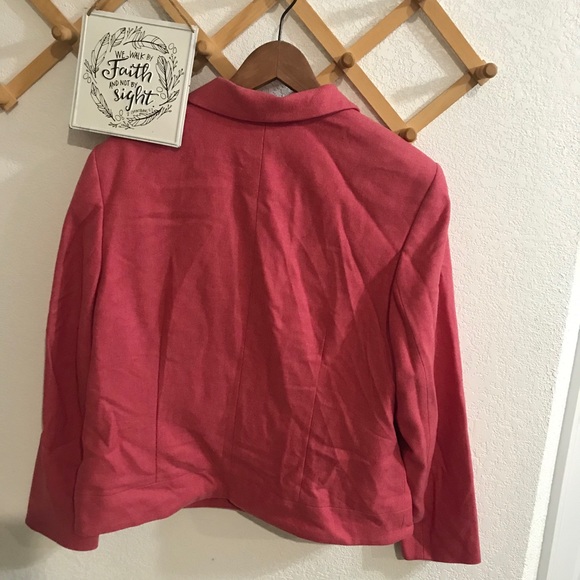 Talbots Petites Pink 100% Wool Jacket Sz 16 - Picture 4 of 6
